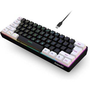 60% Wired Gaming Keyboard, Small RGB Backlit Membrane Gaming Keyboard